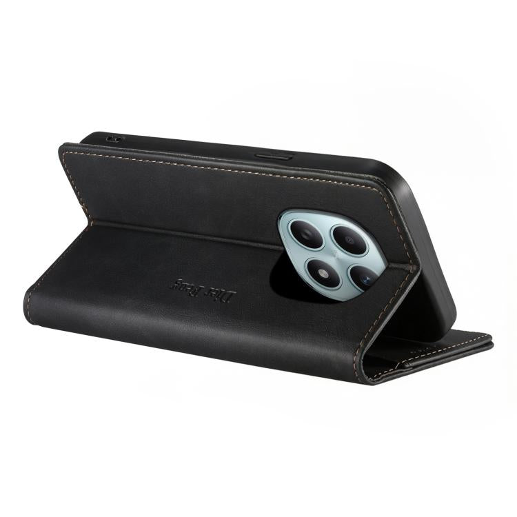 For Redmi Note 15 4G / 5G Global 164mm / Poco M8 5G Dierfeng Metal Snap Magnetic RFID Vegan Leather Phone Case