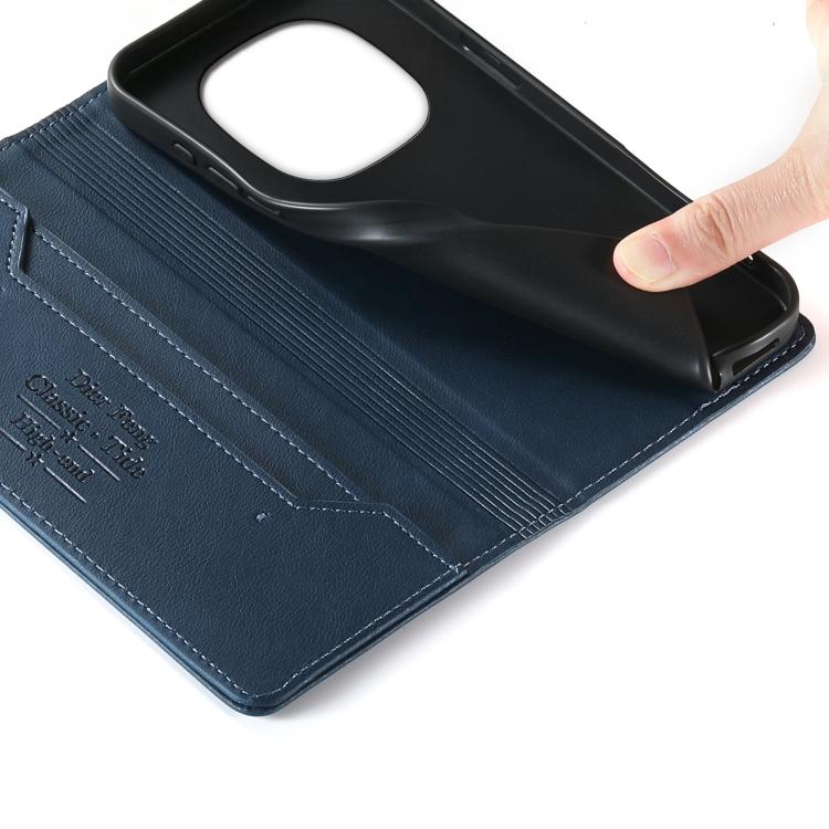 For Redmi Note 15 4G / 5G Global 164mm / Poco M8 5G Dierfeng Metal Snap Magnetic RFID Vegan Leather Phone Case