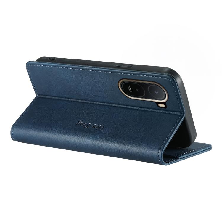 For Redmi A7 Pro 171mm / Poco C85x 5G Dierfeng Metal Snap Magnetic RFID Vegan Leather Phone Case