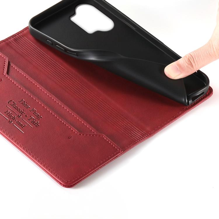 For Redmi Turbo 5 Max / Poco X8 Pro Max Dierfeng Metal Snap Magnetic RFID Vegan Leather Phone Case