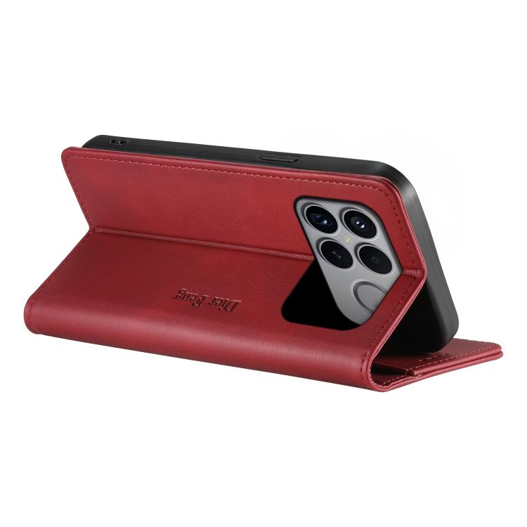 For Redmi K90 Pro Max / Poco F8 Ultra Dierfeng Metal Snap Magnetic RFID Vegan Leather Phone Case