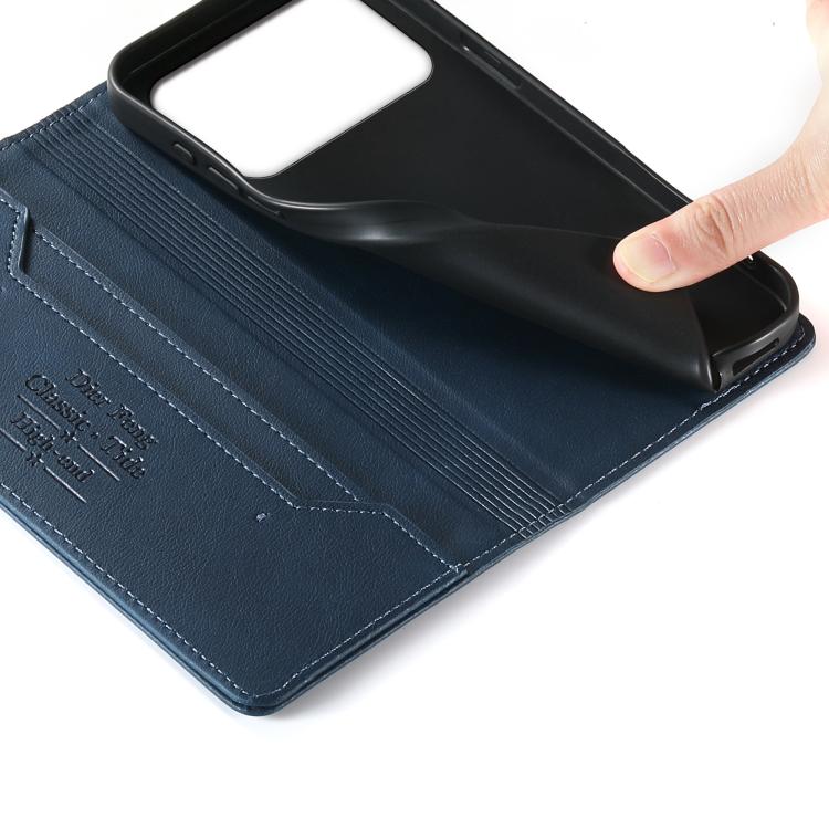 For Redmi K90 Pro Max / Poco F8 Ultra Dierfeng Metal Snap Magnetic RFID Vegan Leather Phone Case