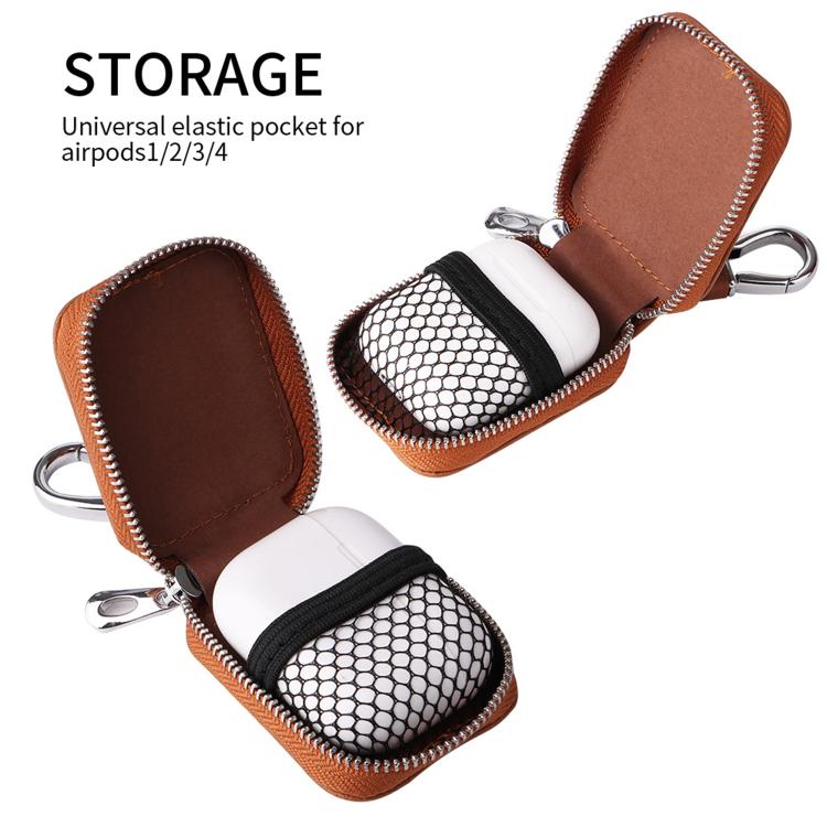 XDcase Universal PU Leather Earphone Protective Case with Hook For AirPods Pro 3/2/1 / Buds3/4 Pro