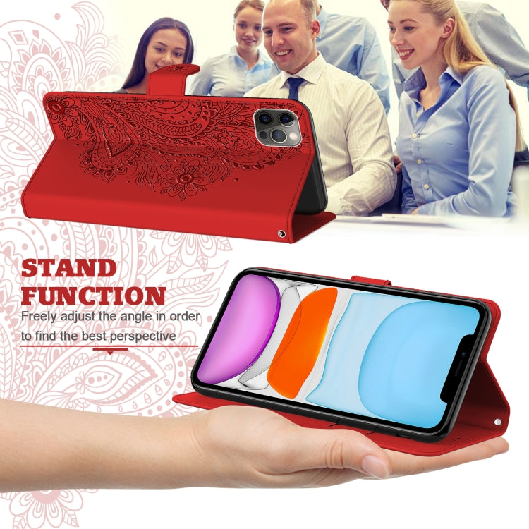 For iPhone 11 Peacock Embossed Pattern Horizontal Flip Leather Case with Holder & Card Slots & Wallet & Lanyard