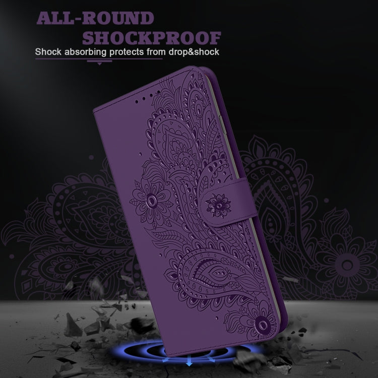 For iPhone 12 Pro Max Peacock Embossed Pattern Horizontal Flip Leather Case with Holder & Card Slots & Wallet & Lanyard