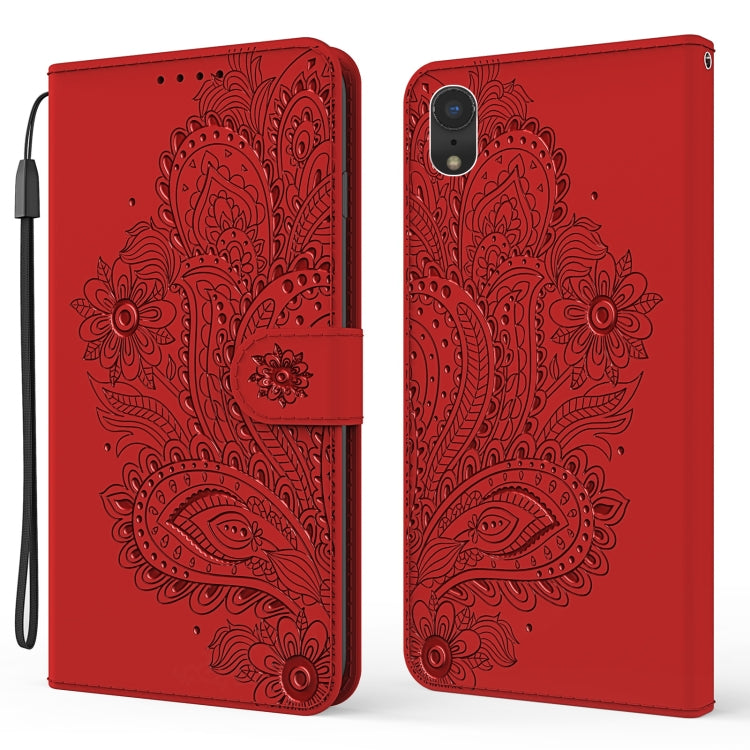 For iPhone XR Peacock Embossed Pattern Horizontal Flip Leather Case with Holder & Card Slots & Wallet & Lanyard