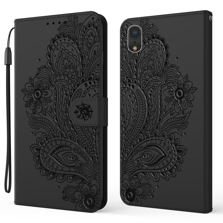 For iPhone XS Max Peacock Embossed Pattern Horizontal Flip Leather Case with Holder & Card Slots & Wallet & Lanyard