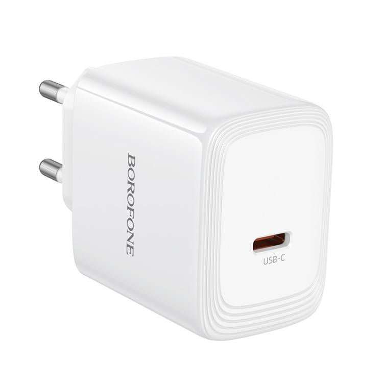 Borofone BN33 Fuente Single Port PD40W Fast Charger, Plug:EU Plug - White