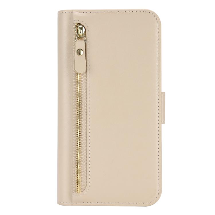 For iPhone 17 Crossbody Front Zipper Multi-Card Wallet Bag Vegan Leather Phone Case