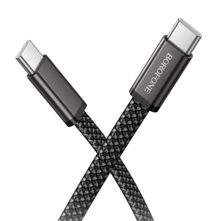 Borofone BX124 Peace 60W Type-C to Type-C Charging Data Cable, Length:1m - Black