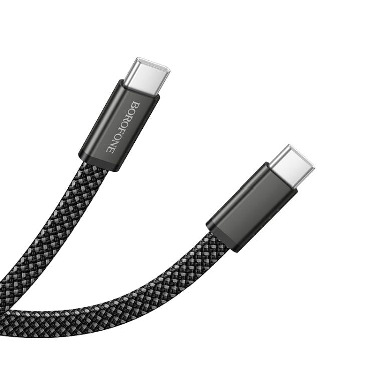 Borofone BX124 Peace 60W Type-C to Type-C Charging Data Cable, Length:1m - Black
