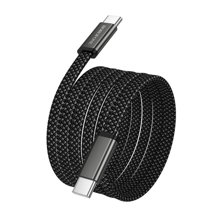Borofone BX124 Peace 60W Type-C to Type-C Charging Data Cable, Length:1m - Black