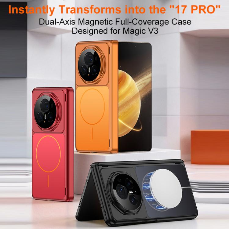 For Honor Magic V3 GKK Change to 17 Series Dual Axis Magnetic Phone Case