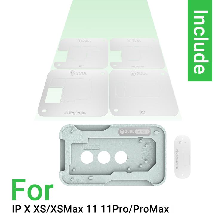 2uul BH41 Middle Layer BGA Reballing Stencil Platform Set for iPhone X-11 Series