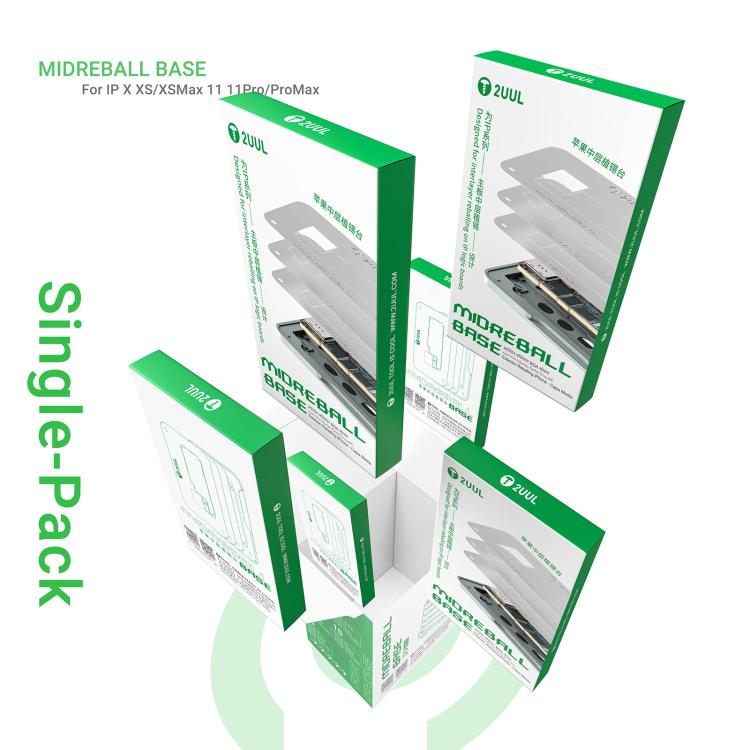 2uul BH41 Middle Layer BGA Reballing Stencil Platform Set for iPhone X-11 Series