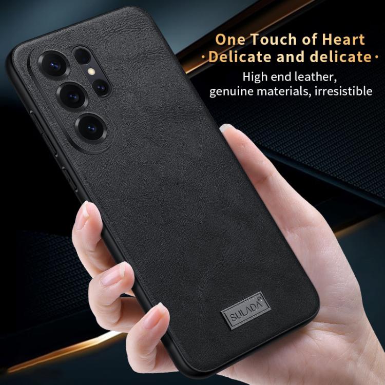 For Samsung Galaxy S26+ 5G SULADA Shockproof TPU Hybrid Handmade Leather Precise Hole Phone Case