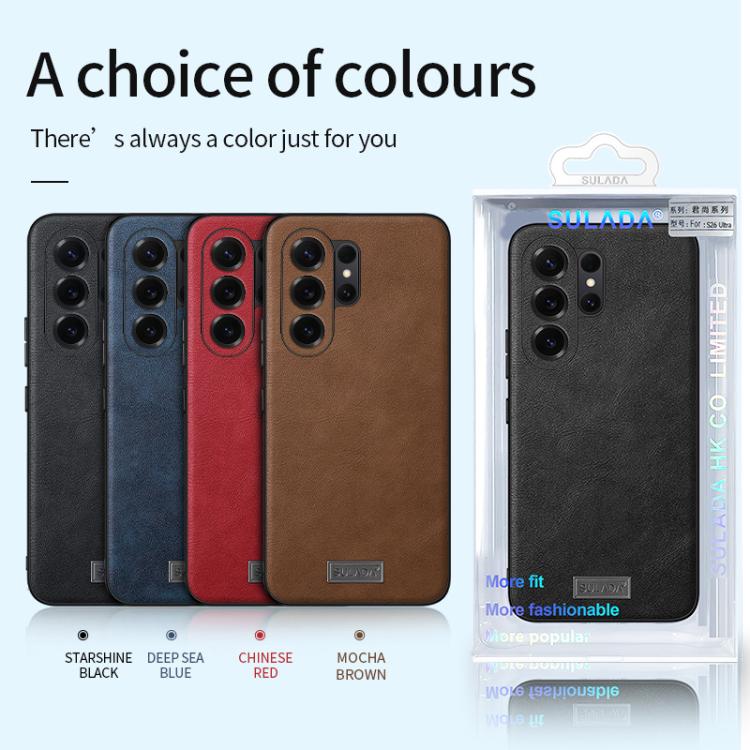 For Samsung Galaxy S26+ 5G SULADA Shockproof TPU Hybrid Handmade Leather Precise Hole Phone Case