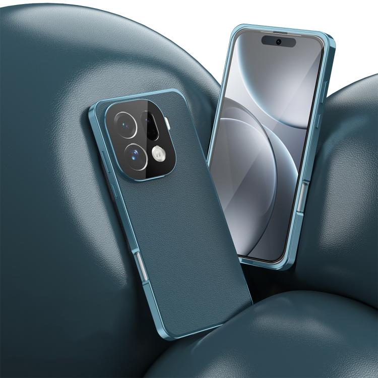 For OPPO Find X9 Magic Cube HD Glass Veagn Leather Magnetic Frame Metal Phone Case