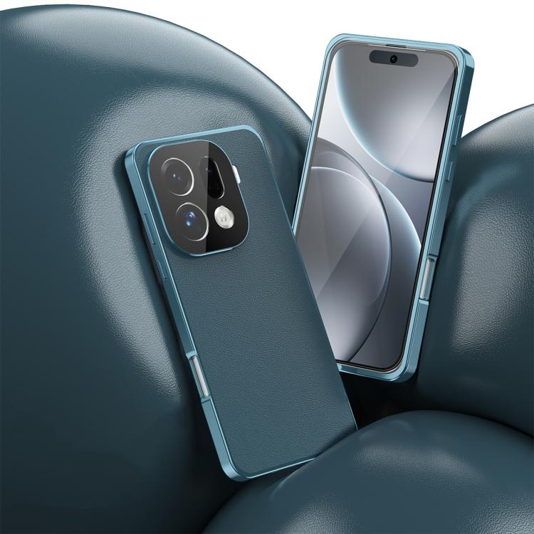 For OPPO Find X9 Pro Magic Cube HD Glass Veagn Leather Magnetic Frame Metal Phone Case