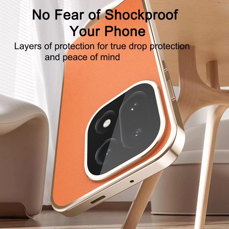 For OnePlus 15 Magic Cube HD Glass Veagn Leather Magnetic Frame Metal Phone Case