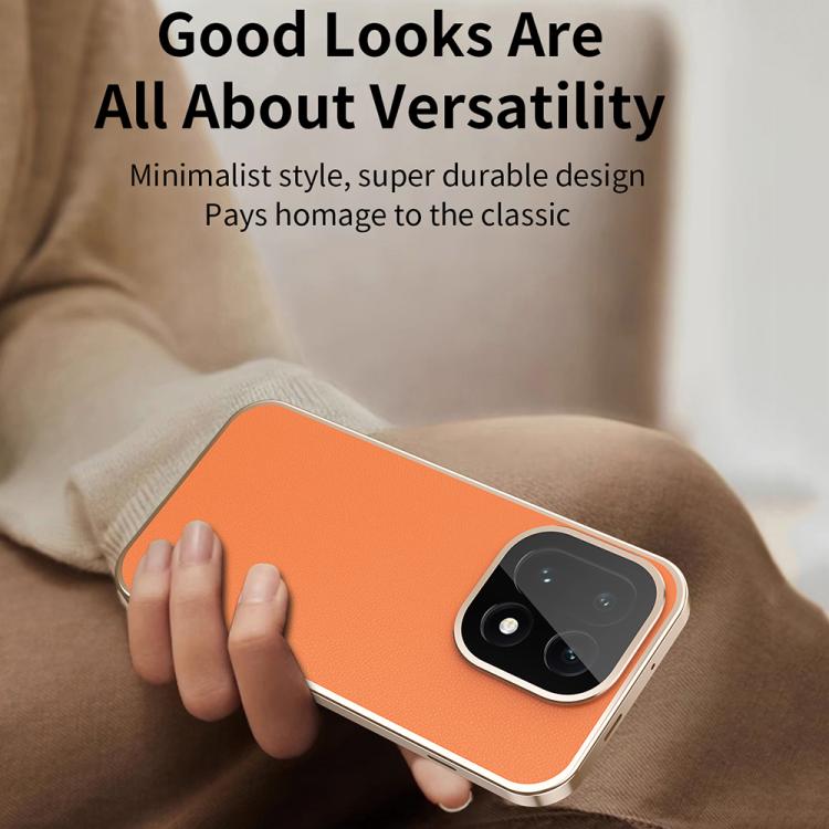 For OnePlus 15 Magic Cube HD Glass Veagn Leather Magnetic Frame Metal Phone Case