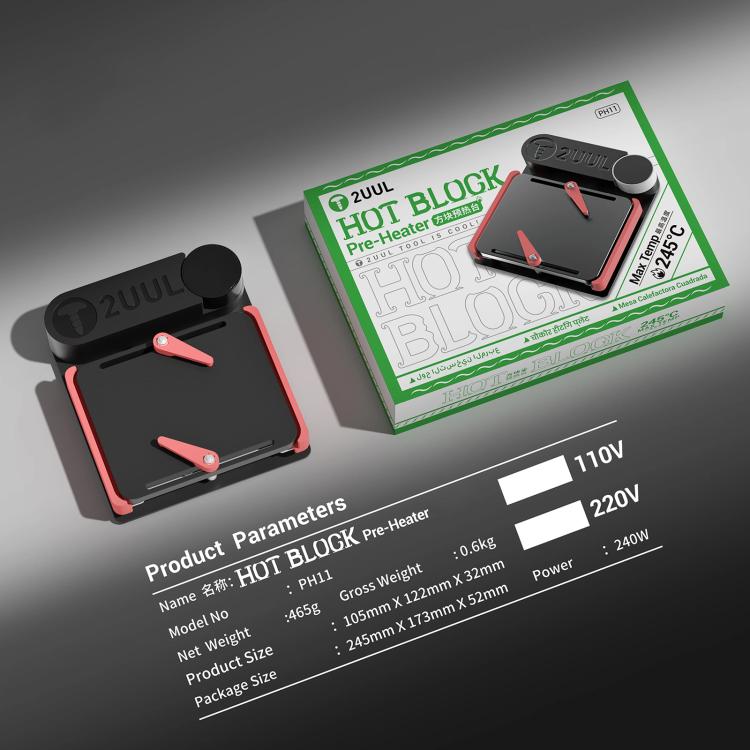2uul PH11 Motherboard PCB Delamination Rebonding HOT-BLOCK Preheater, Plug:EU Plug