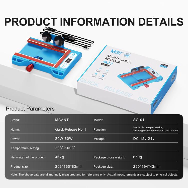 MaAnt SC-01 Quick Release NO.1 Heating Screen Removal and Adhesive Elimination Machine