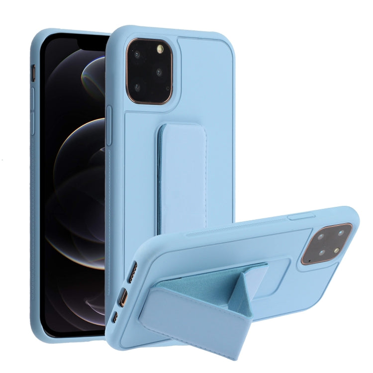 For iPhone 12 / 12 Pro Shockproof PC + TPU Protective Case with Wristband & Holder