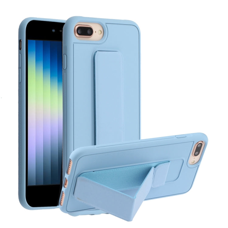 For iPhone SE 2022 / SE 2020 / 8 / 7 Shockproof PC + TPU Protective Case with Wristband & Holder