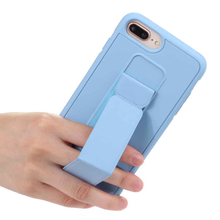 For iPhone SE 2022 / SE 2020 / 8 / 7 Shockproof PC + TPU Protective Case with Wristband & Holder