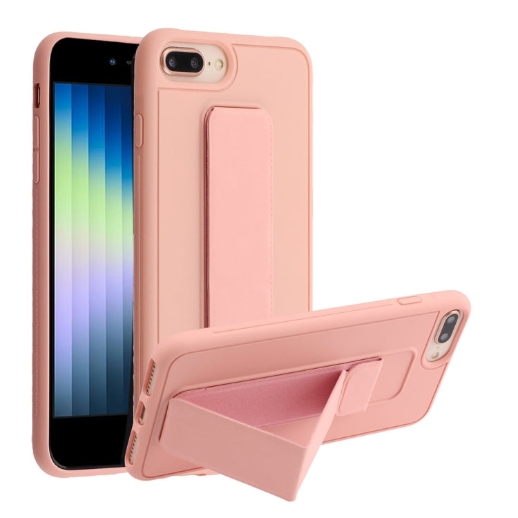 For iPhone SE 2022 / SE 2020 / 8 / 7 Shockproof PC + TPU Protective Case with Wristband & Holder