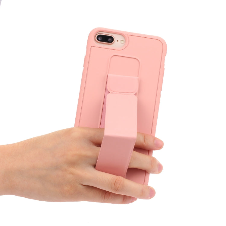 For iPhone SE 2022 / SE 2020 / 8 / 7 Shockproof PC + TPU Protective Case with Wristband & Holder