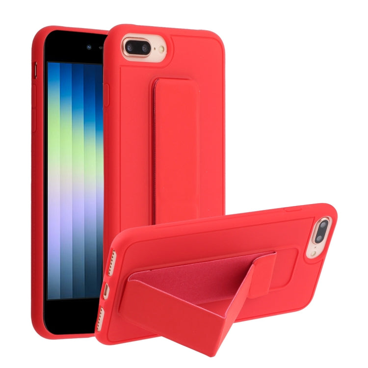 For iPhone SE 2022 / SE 2020 / 8 / 7 Shockproof PC + TPU Protective Case with Wristband & Holder