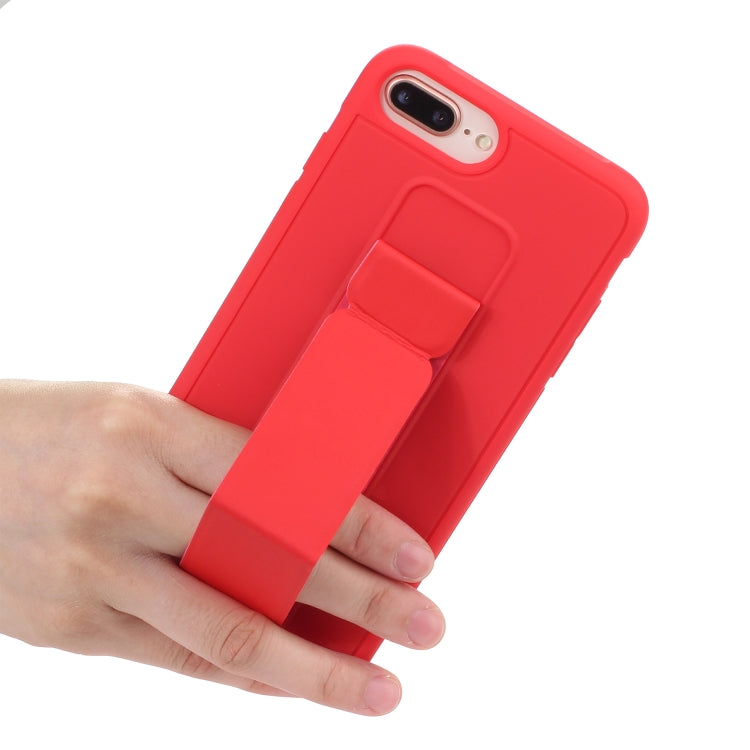 For iPhone SE 2022 / SE 2020 / 8 / 7 Shockproof PC + TPU Protective Case with Wristband & Holder
