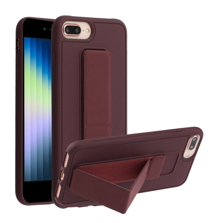 For iPhone SE 2022 / SE 2020 / 8 / 7 Shockproof PC + TPU Protective Case with Wristband & Holder