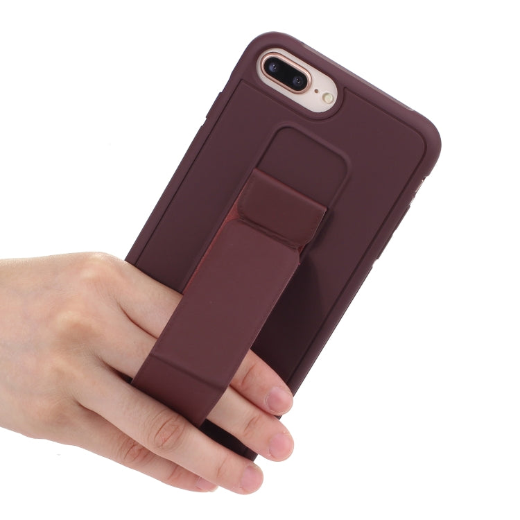 For iPhone SE 2022 / SE 2020 / 8 / 7 Shockproof PC + TPU Protective Case with Wristband & Holder