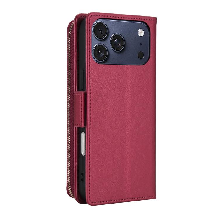 For iPhone 17 Pro Max Crossbody Diamond Lattice Zipper Wallet RFID Vegan Leather Phone Case