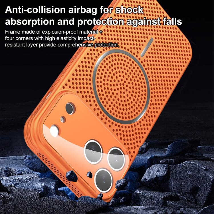 For iPhone 17 Pro Max Ice Armor Cooling Magnetic Airbag Shockproof Phone Case