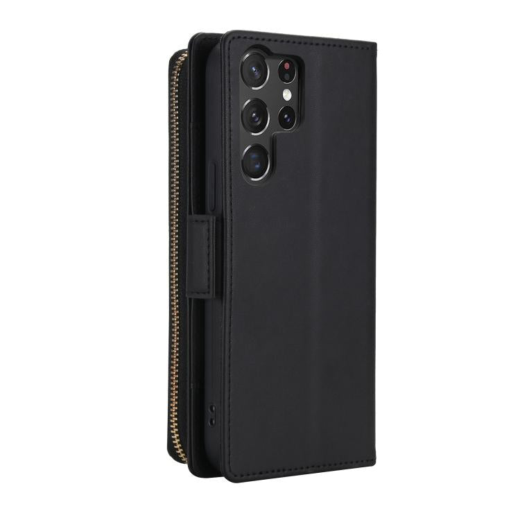 For Samsung Galaxy S26 Ultra 5G Crossbody Diamond Lattice Zipper Wallet RFID Vegan Leather Phone Case