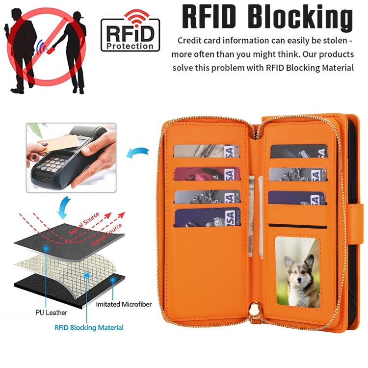 For Samsung Galaxy S25 Ultra 5G Crossbody Diamond Lattice Zipper Wallet RFID Vegan Leather Phone Case