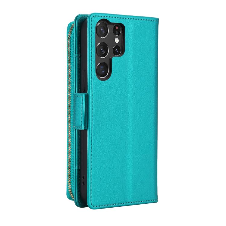 For Samsung Galaxy S25 Ultra 5G Crossbody Diamond Lattice Zipper Wallet RFID Vegan Leather Phone Case