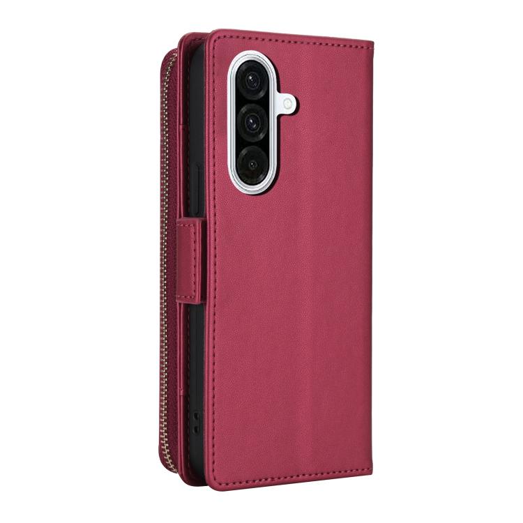 For Samsung Galaxy A54 5G Crossbody Diamond Lattice Zipper Wallet RFID Vegan Leather Phone Case
