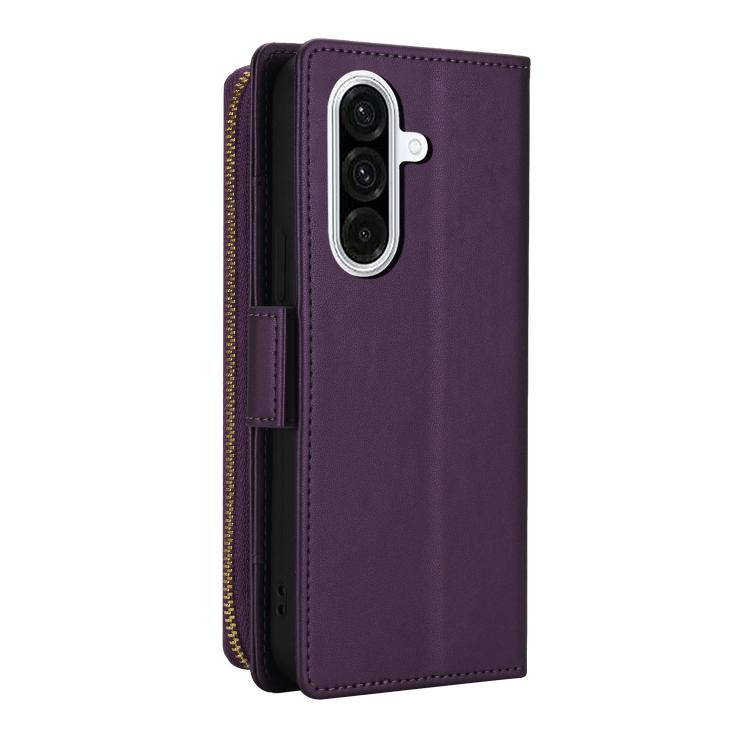For Samsung Galaxy A54 5G Crossbody Diamond Lattice Zipper Wallet RFID Vegan Leather Phone Case