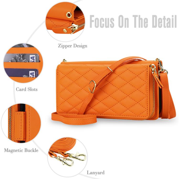 For Samsung Galaxy A36 / A37 / A56 5G Crossbody Diamond Lattice Zipper Wallet RFID Vegan Leather Phone Case