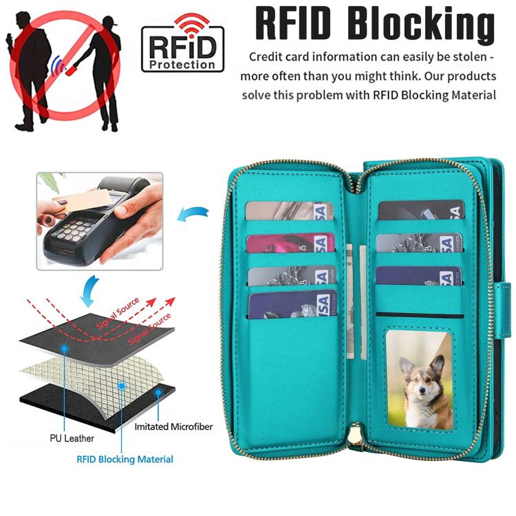 For Samsung Galaxy A57 5G Crossbody Diamond Lattice Zipper Wallet RFID Vegan Leather Phone Case