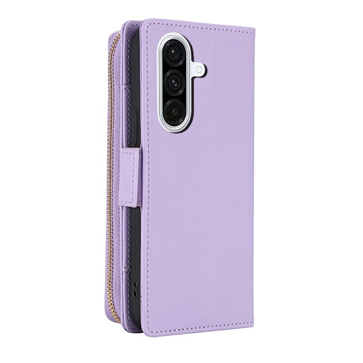 For Samsung Galaxy A57 5G Crossbody Diamond Lattice Zipper Wallet RFID Vegan Leather Phone Case