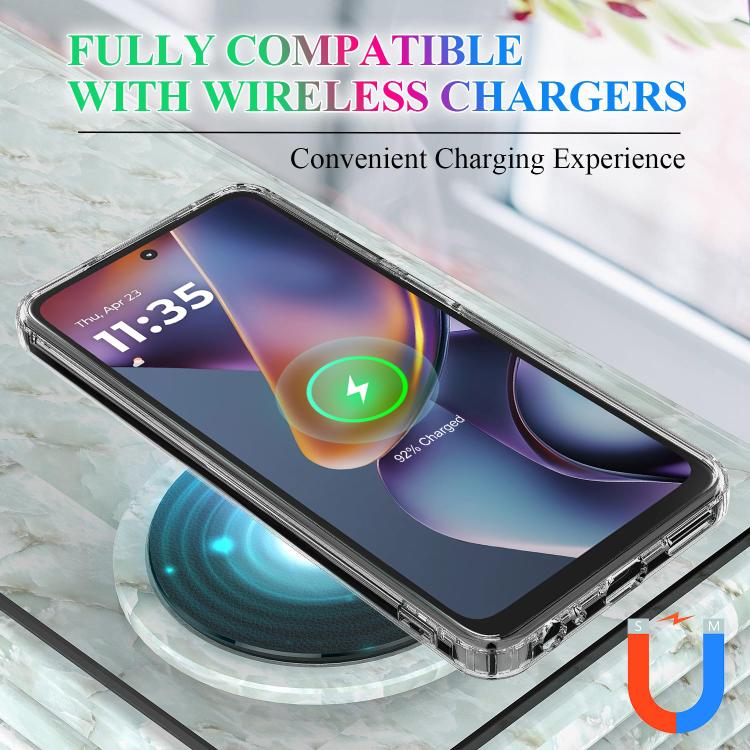 For Motorola Moto G 2025 Large Hole Camera MagSafe Magnetic Clear Acrylic TPU Case - Transparent