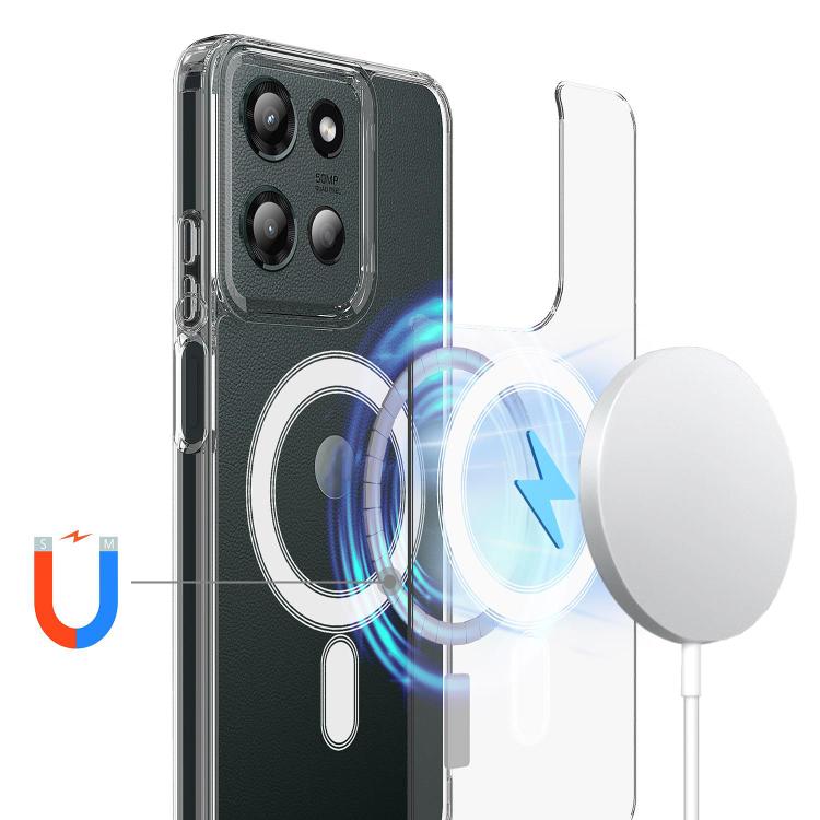 For Motorola Moto G Stylus 5G 2025 Large Hole Camera MagSafe Magnetic Clear Acrylic TPU Case - Transparent