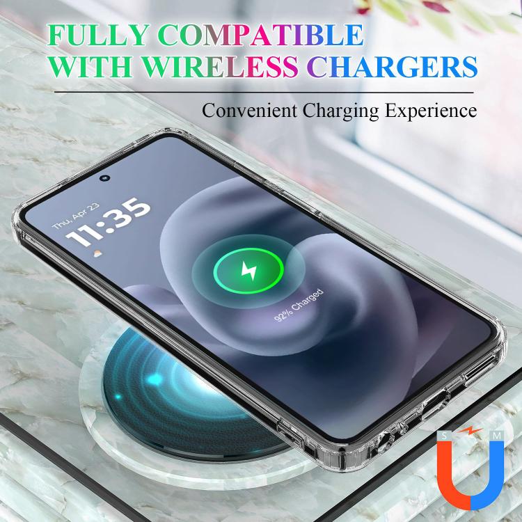 For Motorola Moto G86 5G Large Hole Camera MagSafe Magnetic Clear Acrylic TPU Case - Transparent