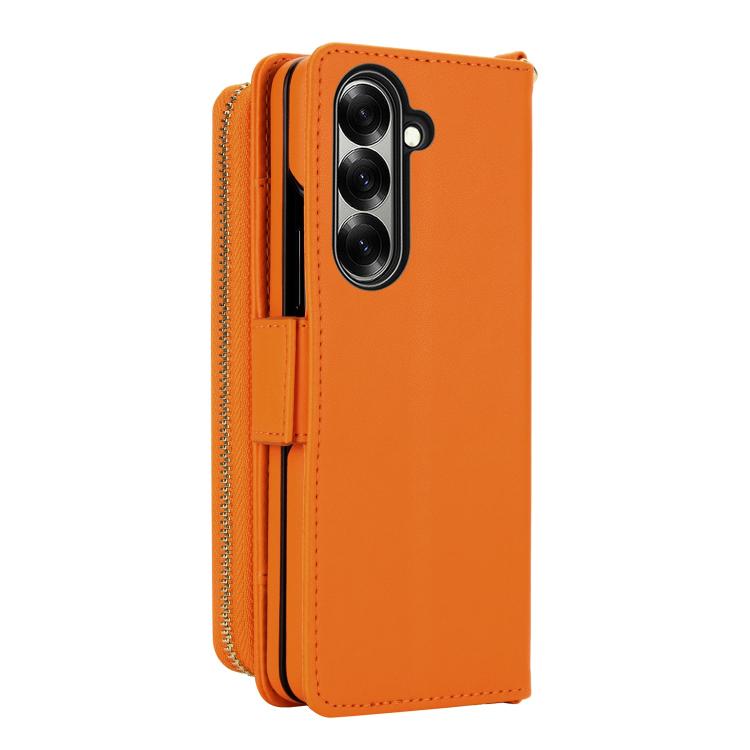 For Samsung Galaxy Z Fold7 5G Crossbody Diamond Lattice Zipper Wallet RFID Vegan Leather Phone Case